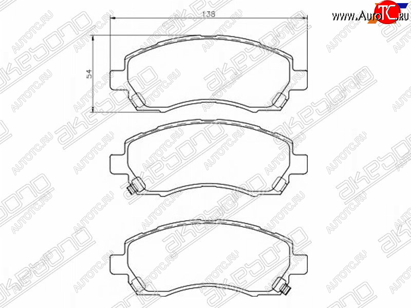 2 359 р. Колодки тормозные AKEBONO (передние)  Subaru Impreza  GF - Legacy ( BD/B11,  BH/BE12)  с доставкой в г. Краснодар