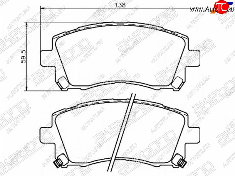 2 399 р. Колодки тормозные AKEBONO (передние) Subaru Forester SF рестайлинг (2000-2002)  с доставкой в г. Краснодар