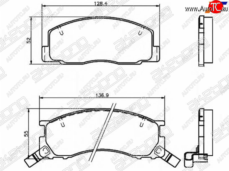 2 499 р. Колодки тормозные AKEBONO (передние) Toyota Estima XR10,XR20 (1990-1999)  с доставкой в г. Краснодар