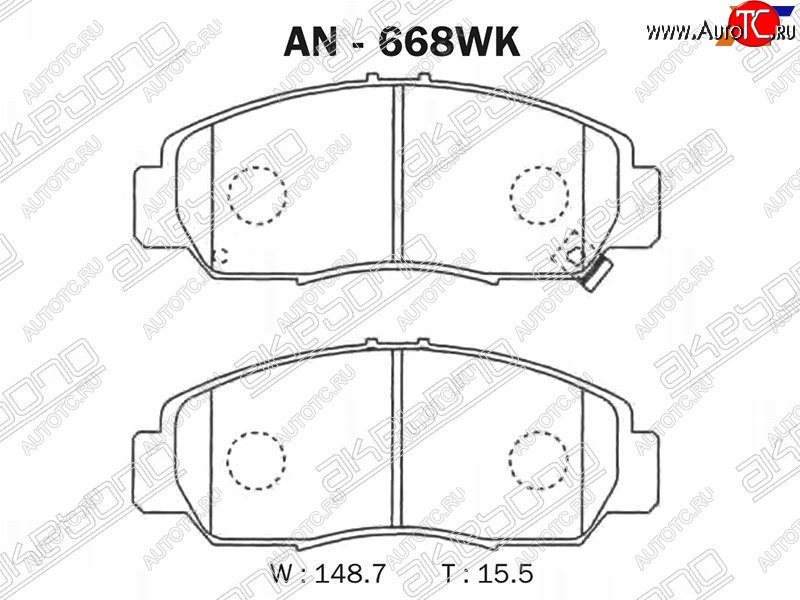 3 479 р. Колодки тормозные AKEBONO (передние)  Honda Accord  CU (2008-2013) седан дорестайлинг, седан рестайлинг  с доставкой в г. Краснодар