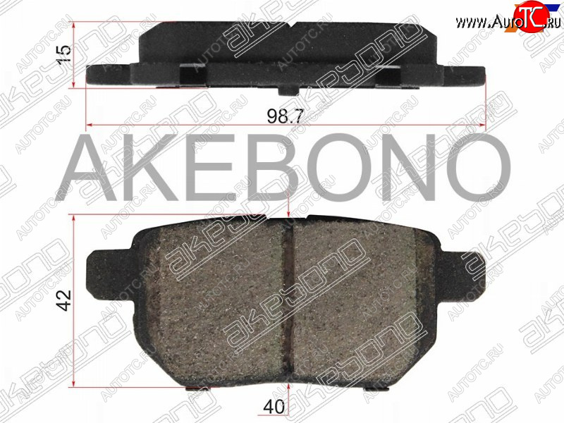 2 069 р. Колодки тормозные AKEBONO (задние)  Toyota Corolla  E140 (2007-2013) седан дорестайлинг, седан рестайлинг  с доставкой в г. Краснодар