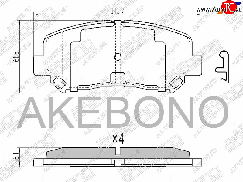 3 269 р. Колодки тормозные AKEBONO (передние)  Mazda CX-5  KE (2011-2017) дорестайлинг, рестайлинг  с доставкой в г. Краснодар