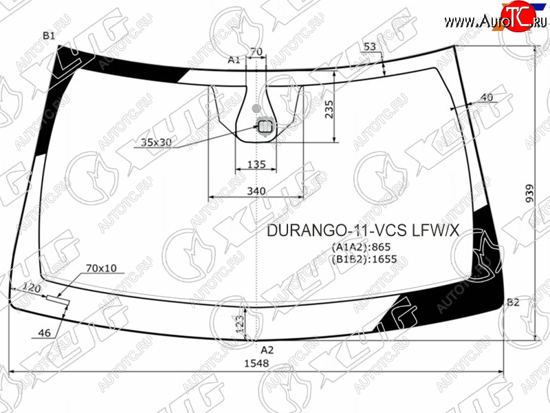 7 999 р. Стекло лобовое (Датчик дождя) XYG  Dodge Durango  WK2 (2010-2013), Jeep Grand Cherokee  WK2 (2010-2013)  с доставкой в г. Краснодар