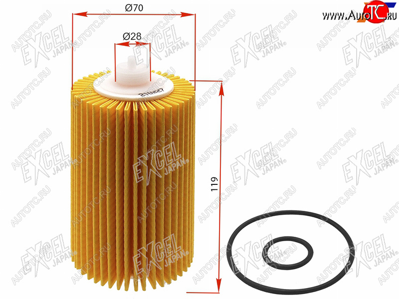 1 029 р. Фильтр масляный картридж дв1VDFTV,3UR-FE EXCEL JAPAN  Lexus LX570  J200 (2007-2022), Toyota Land Cruiser  200 (2007-2021)  с доставкой в г. Краснодар