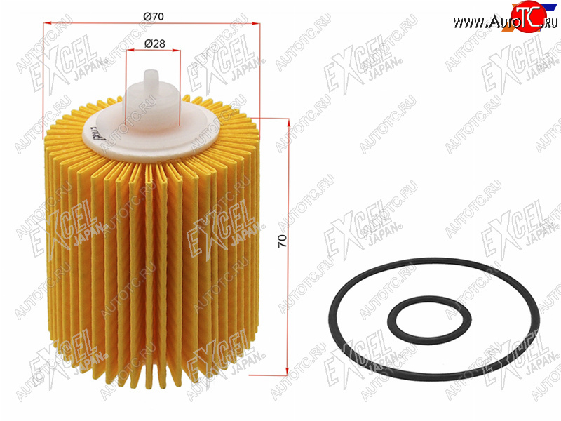 689 р. Фильтр масляный (картридж) EXCEL JAPAN Lexus RX350 AL10 дорестайлинг (2008-2012)  с доставкой в г. Краснодар