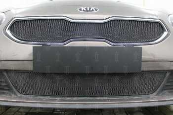 3 099 р. Защитная сетка в бампер (низ, ячейка 3х7 мм) Alfeco Стандарт  KIA Ceed  3 CD (2018-2024) универсал, хэтчбэк (Чёрная)  с доставкой в г. Краснодар. Увеличить фотографию 2