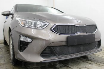 3 099 р. Защитная сетка в бампер (низ, ячейка 3х7 мм) Alfeco Стандарт  KIA Ceed  3 CD (2018-2024) универсал, хэтчбэк (Чёрная)  с доставкой в г. Краснодар. Увеличить фотографию 5