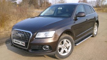 Алюминиевые порожки для ног с пластиковой накладкой TCC Tюнинг Audi (Ауди) Q5 (Ку5)  8R (2008-2017) 8R дорестайлинг, рестайлинг