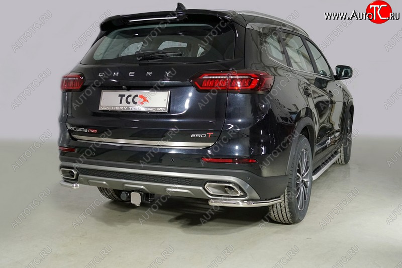 12 749 р. Защита заднего бампера (уголки, d42,4 мм) TCC  Chery Tiggo 8 PRO (2021-2024)  с доставкой в г. Краснодар