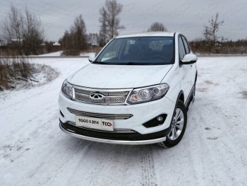 Защита переднего бампера нижняя d60,3 мм ТСС Тюнинг Chery (Черри) Tiggo 5 (Тиго)  (T21) (2014-2017) (T21) дорестайлинг  (нержавейка)