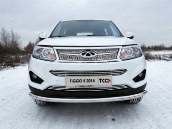 Средняя декоративная вставка в бампер ТСС Тюнинг Chery (Черри) Tiggo 5 (Тиго)  (T21) (2014-2017) (T21) дорестайлинг ()