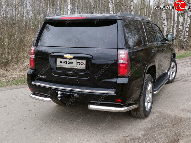 20 999 р. Защита задняя (уголки, нержавейка 76,1 мм) ТСС Тюнинг  Chevrolet Tahoe  K2UC (2014-2021)  с доставкой в г. Краснодар