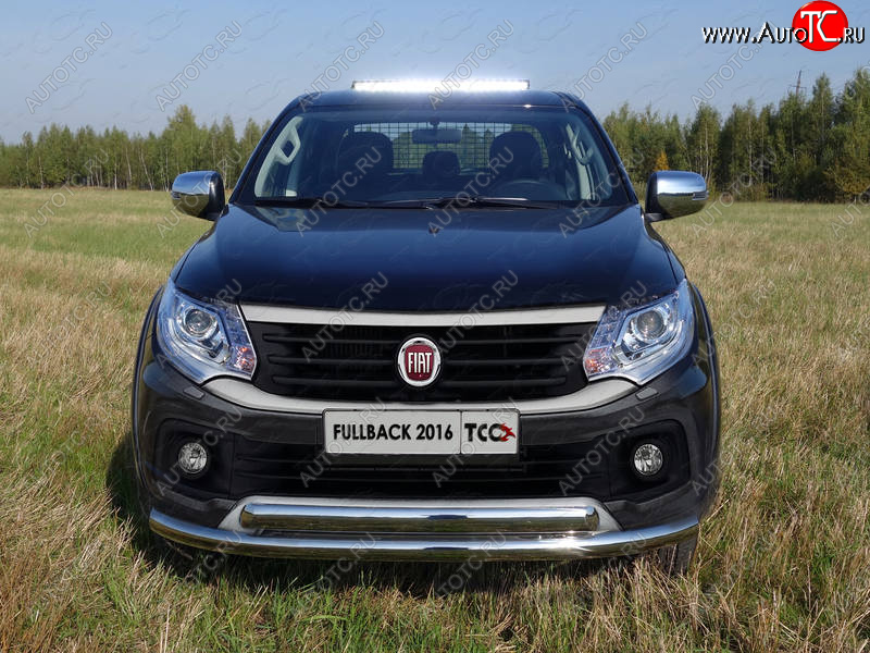 28 699 р. Защита передняя нижняя двойная 76,1*75 мм ТСС Тюнинг Fiat Fullback (2016-2018) (нержавейка)  с доставкой в г. Краснодар