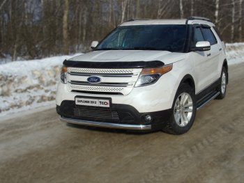 Защита переднего бампера кенгурин 75*42 мм ТСС Тюнинг Ford (Форд) Explorer (Експлорер)  U502 (2010-2016) U502 дорестайлинг  (нержавейка)