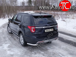 23 999 р. Защита задняя (уголки, нержавейка 76,1 мм) ТСС Тюнинг  Ford Explorer  U502 (2015-2018) 1-ый рестайлинг, 5 дв.  с доставкой в г. Краснодар