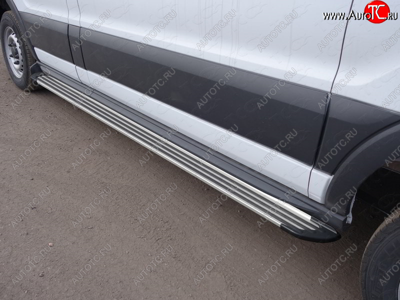 14 849 р. Порог правый алюминиевый Slim Line Silver, ТСС Тюнинг Ford Transit Connect (2013-2018) (Slim Line Silver)  с доставкой в г. Краснодар