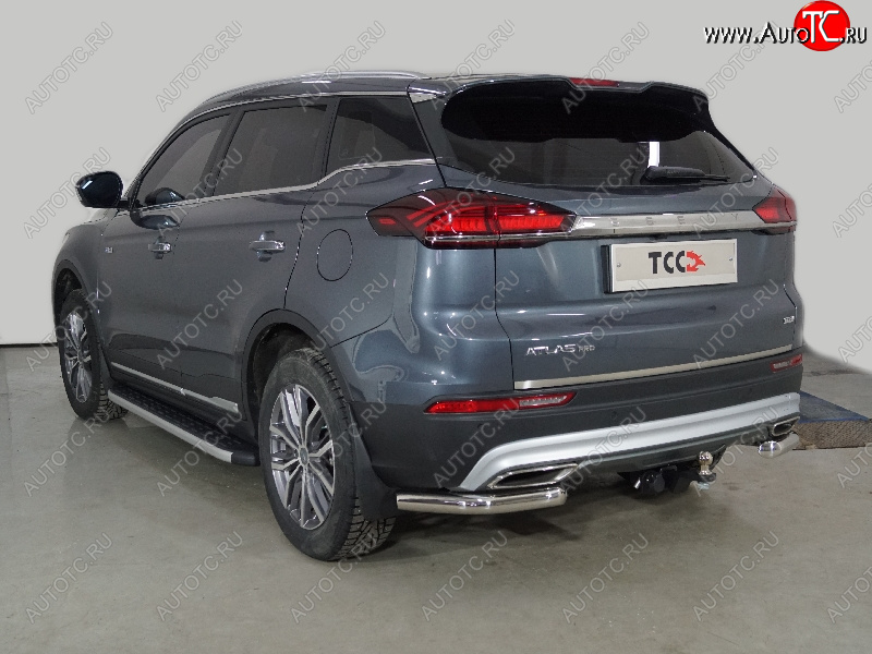 20 999 р. Защита задняя (уголки 60,3 мм) ТСС Тюнинг  Geely Atlas Pro  NL3 (2019-2024) (уголки)  с доставкой в г. Краснодар