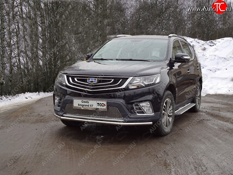 16 399 р. Защита переднего бампера нижняя 42,4 мм ТСС Тюнинг  Geely Emgrand X7 (2019-2021) 2-ой рестайлинг  с доставкой в г. Краснодар