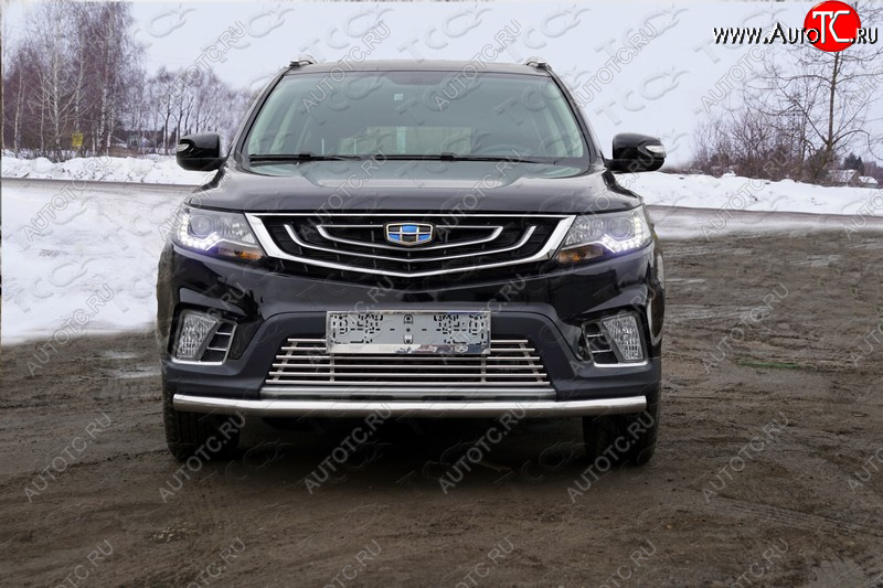 18 399 р. Защита переднего бампера нижняя d60,3 мм ТСС Тюнинг  Geely Emgrand X7 (2019-2021) 2-ой рестайлинг (нержавейка)  с доставкой в г. Краснодар