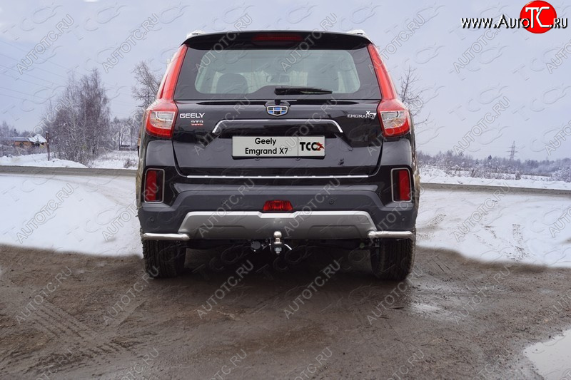 7 999 р. Защита заднего бампера (уголки, d42,4 мм) TCC  Geely Emgrand X7 (2019-2021) 2-ой рестайлинг  с доставкой в г. Краснодар