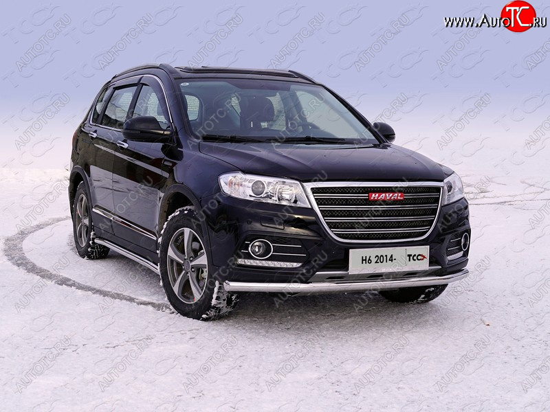 21 899 р. Защита переднего бампера нижняя d60,3 мм ТСС Тюнинг  Haval H6 (2013-2020) (нержавейка)  с доставкой в г. Краснодар