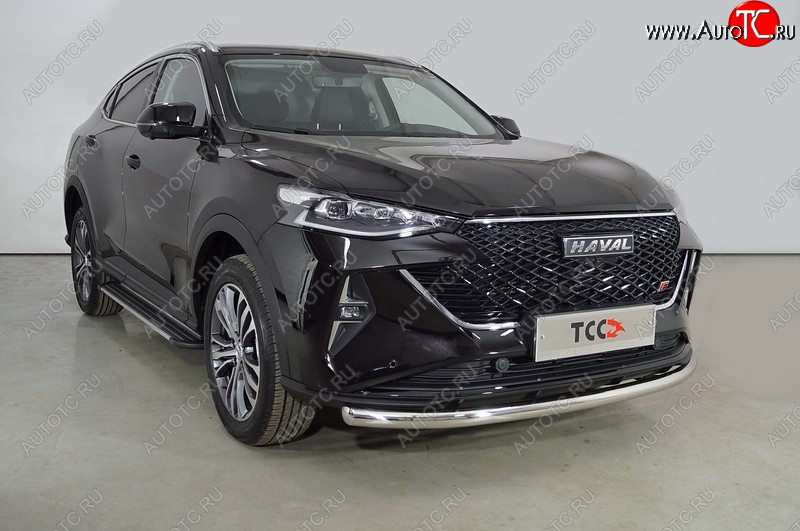 14 399 р. Защита переднего бампера нижняя d60,3 мм ТСС Тюнинг  Haval F7x (2022-2024)  рестайлинг (нержавейка)  с доставкой в г. Краснодар