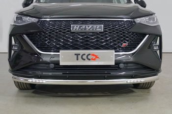 Защита переднего бампера нижняя с ДХО 60,3 мм ТСС Тюнинг Haval (Хавал) F7x (ф7икс) (2022-2024)  рестайлинг  (нержавейка)