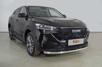 Защита переднего бампера нижняя d60,3 мм ТСС Тюнинг Haval (Хавал) F7 (Ф7) (2022-2024)  рестайлинг  (нержавейка)