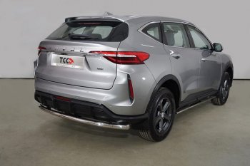 Защита задняя (нержавейка 60,3 мм) ТСС Тюнинг Haval (Хавал) F7 (Ф7) (2022-2024)  рестайлинг