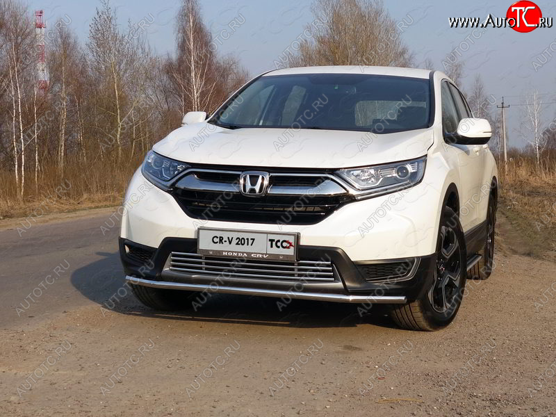 16 549 р. Защита переднего бампера нижняя d42,4 мм ТСС Тюнинг  Honda CR-V  RW,RT (2016-2020) дорестайлинг (нержавейка)  с доставкой в г. Краснодар