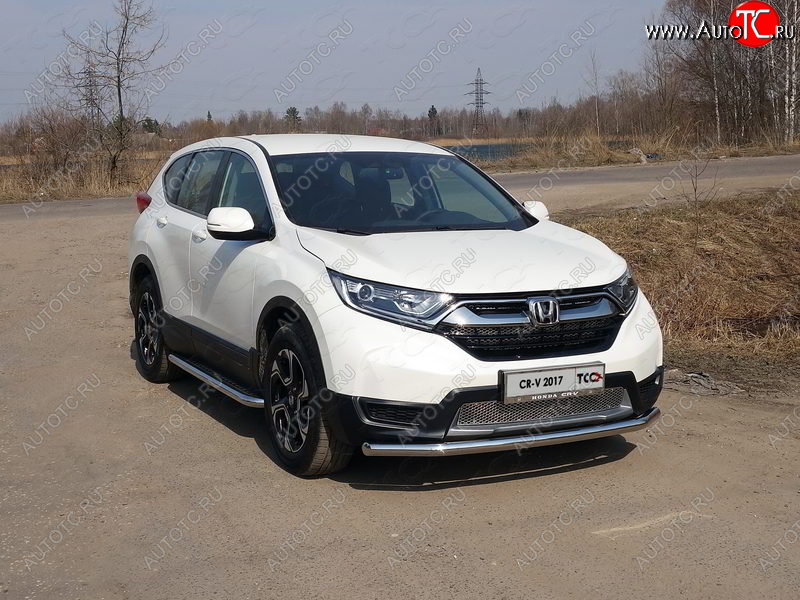 19 999 р. Защита переднего бампера нижняя d60,3 мм ТСС Тюнинг  Honda CR-V  RW,RT (2016-2020) дорестайлинг (нержавейка)  с доставкой в г. Краснодар