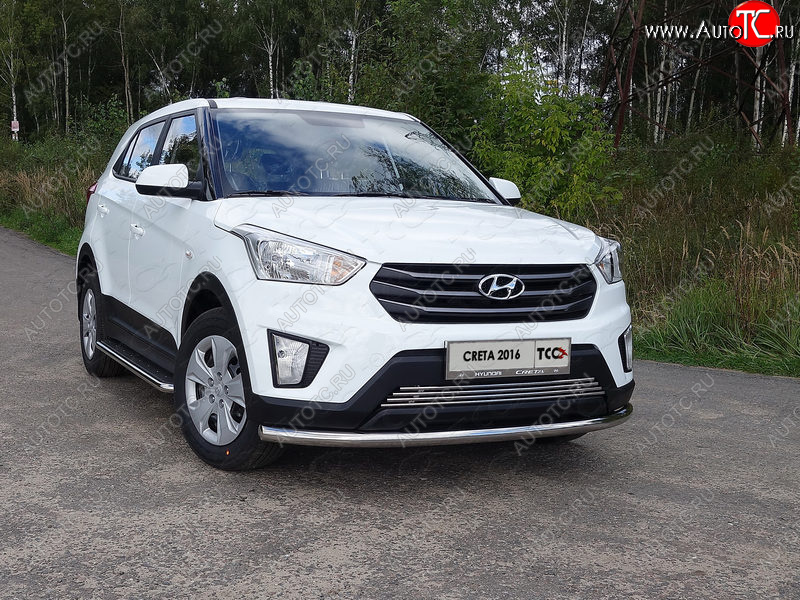 18 699 р. Защита переднего бампера нижняя d60,3 мм ТСС Тюнинг Hyundai Creta GS дорестайлинг (2015-2019) (нержавейка)  с доставкой в г. Краснодар