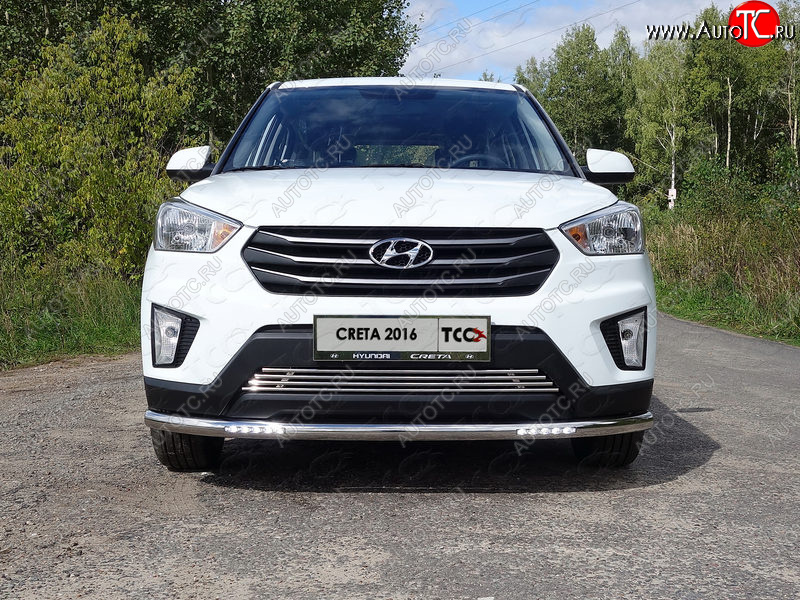 35 849 р. Защита переднего бампера нижняя с ДХО 60,3 мм ТСС Тюнинг  Hyundai Creta  GS (2015-2021) дорестайлинг, рестайлинг (нержавейка)  с доставкой в г. Краснодар