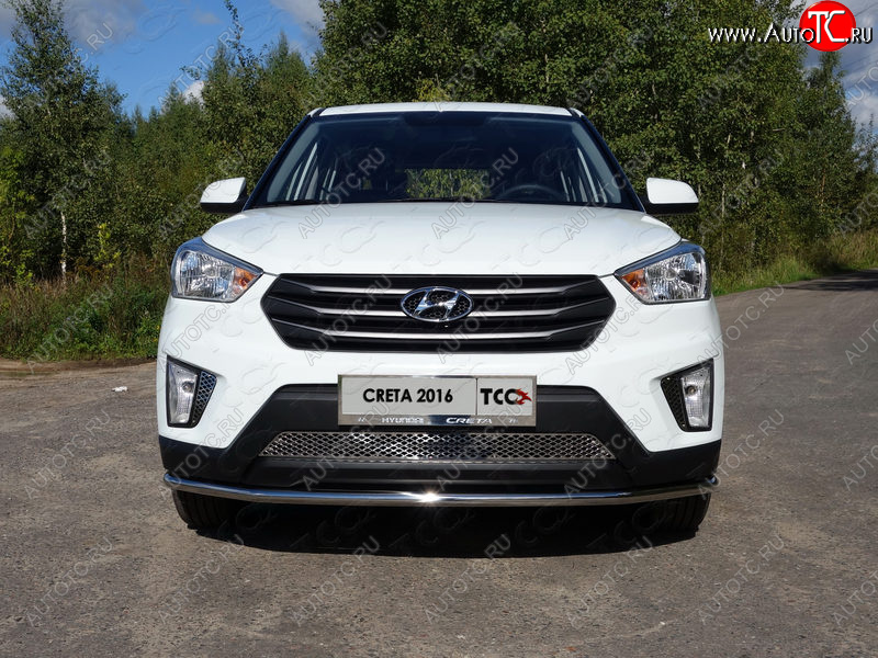 16 549 р. Защита переднего бампера нижняя d42,4 мм ТСС Тюнинг Hyundai Creta GS дорестайлинг (2015-2019) (нержавейка)  с доставкой в г. Краснодар