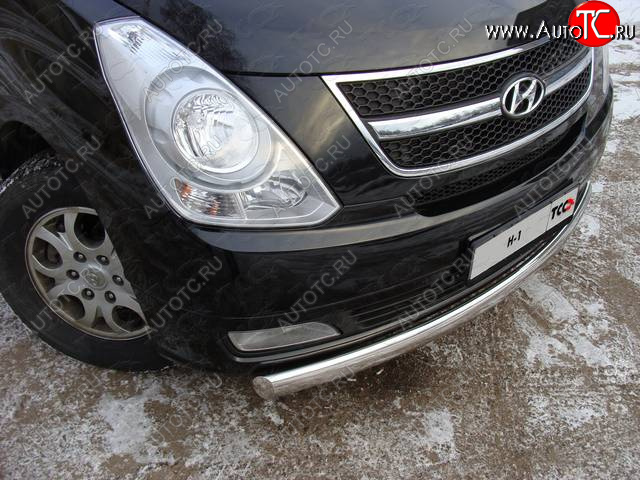 21 899 р. Защита переднего бампера нижняя 75*42 мм ТСС Тюнинг Hyundai Starex/Grand Starex/H1 TQ рестайлинг (2014-2018) (нержавейка)  с доставкой в г. Краснодар