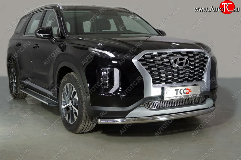 22 599 р. Защита переднего бампера нижняя d60,3 мм ТСС Тюнинг  Hyundai Palisade  LX2 (2018-2022) (нержавейка)  с доставкой в г. Краснодар