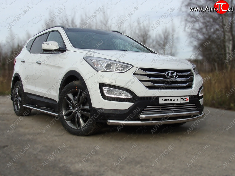 22 999 р. Защита переднего бампера нижняя d60,3*50,8 мм ТСС Тюнинг Hyundai Santa Fe DM рестайлинг (2015-2019) (нержавейка)  с доставкой в г. Краснодар