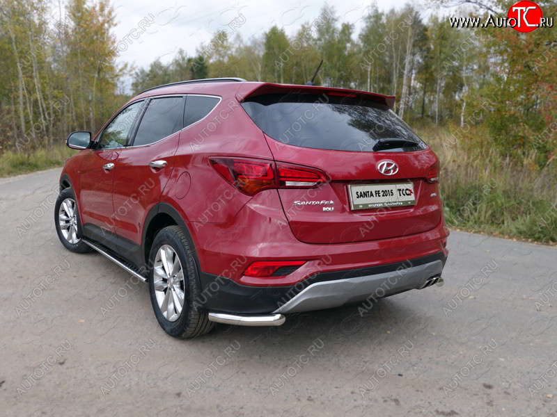 18 699 р. Защита заднего бампера (Premium, уголки, d60,3 мм) TCC  Hyundai Santa Fe  DM (2015-2019) рестайлинг  с доставкой в г. Краснодар