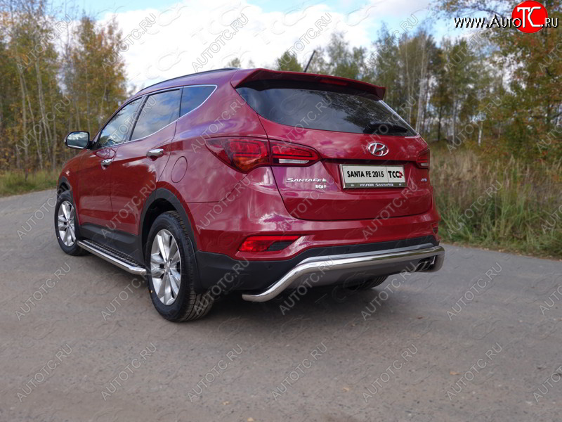 23 999 р. Защита задняя (нержавейка 60,3 мм) ТСС Тюнинг  Hyundai Santa Fe  DM (2015-2019) рестайлинг  с доставкой в г. Краснодар