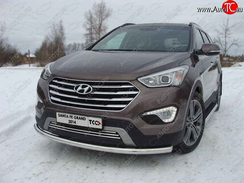 14 999 р. Защита переднего бампера нижняя d60,3 мм ТСС Тюнинг  Hyundai Grand Santa Fe  1 DM (2013-2016) дорестайлинг (нержавейка)  с доставкой в г. Краснодар