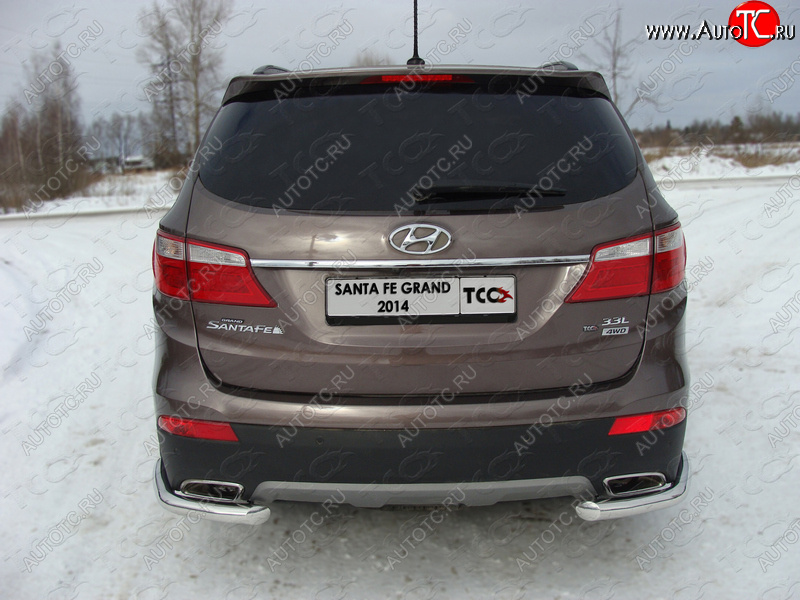 18 699 р. Защита заднего бампера (уголки, d60,3 мм) TCC  Hyundai Grand Santa Fe  1 DM (2013-2016) дорестайлинг  с доставкой в г. Краснодар