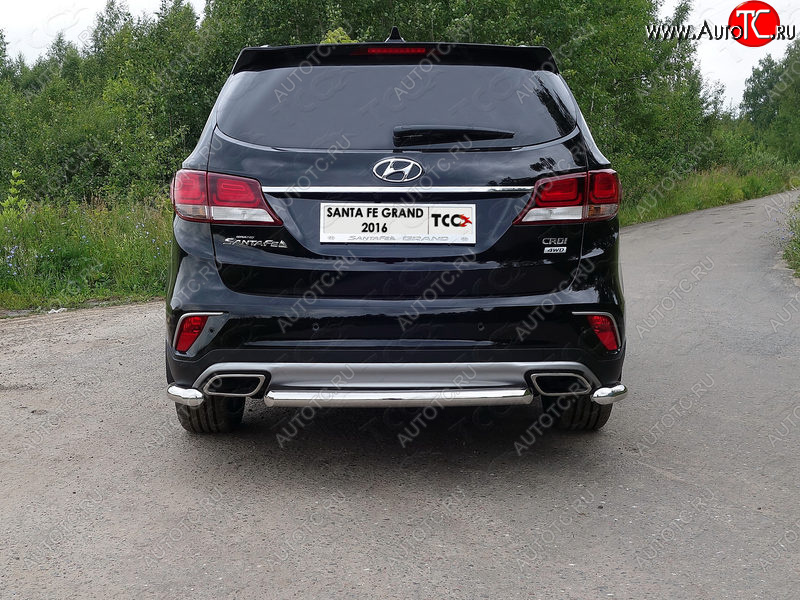 12 299 р. Защита задняя (центральная 60,3 мм) ТСС Тюнинг  Hyundai Santa Fe  DM (2015-2019) рестайлинг (центральная)  с доставкой в г. Краснодар