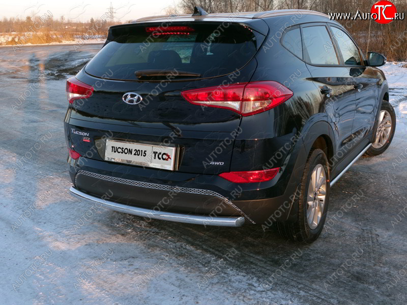 16 549 р. Защита задняя (нержавейка 60,3 мм) ТСС Тюнинг Hyundai Tucson TL дорестайлинг (2015-2018)  с доставкой в г. Краснодар