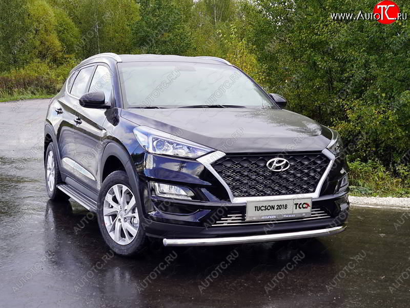 18 699 р. Защита переднего бампера нижняя d60,3 мм ТСС Тюнинг  Hyundai Tucson  TL (2018-2021) рестайлинг (нержавейка)  с доставкой в г. Краснодар