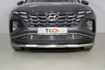 36 999 р. Защита переднего бампера нижняя с ДХО 60,3 мм ТСС Тюнинг Hyundai Tucson NX4 (2020-2022) (нержавейка)  с доставкой в г. Краснодар. Увеличить фотографию 1