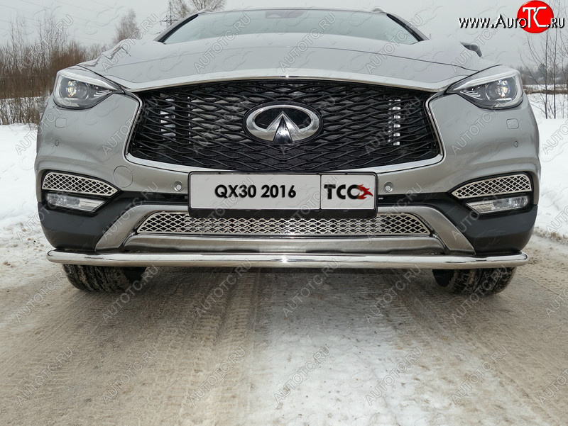 16 899 р. Защита переднего бампера кенгурин 42,4 мм ТСС Тюнинг  INFINITI QX30  H15E (2016-2020) (нержавейка)  с доставкой в г. Краснодар