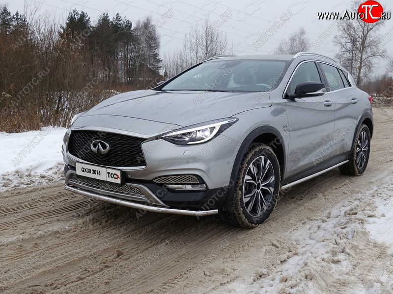 19 999 р. Защита порогов труба d42,4 мм ТСС Тюнинг  INFINITI QX30  H15E (2016-2020) (серые)  с доставкой в г. Краснодар