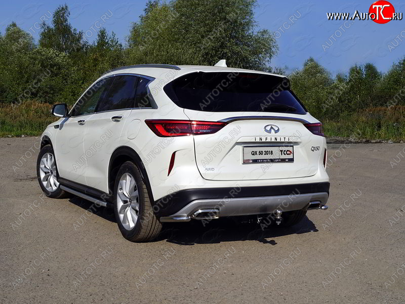 10 499 р. Защита заднего бампера (уголки, d42,4 мм) TCC  INFINITI Qx50  J55 (2017-2022)  с доставкой в г. Краснодар