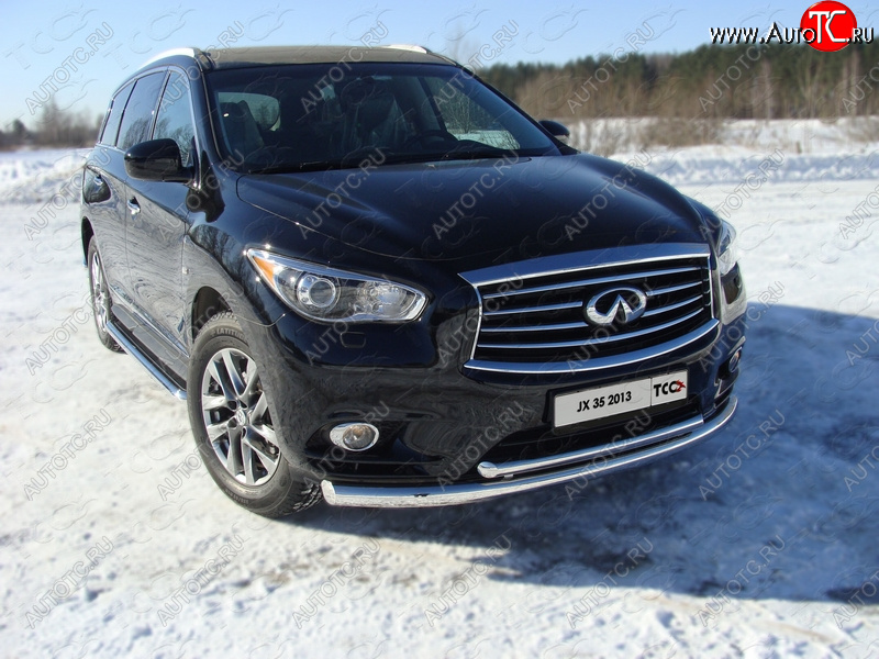 27 999 р. Защита переднего бампера нижняя d76,1*50,8 мм ТСС Тюнинг  INFINITI QX60  L50 (2013-2016) дорестайлинг (нержавейка)  с доставкой в г. Краснодар