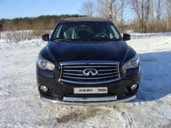 Защита переднего бампера нижняя d76,1*75 мм ТСС Тюнинг INFINITI QX60 L50 дорестайлинг (2013-2016) ()